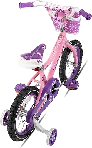 Miniatura 6 de JOYSTAR Paris Kids Bike for Girls 2-9 Years Old, 12 14 16 18 Inch Kids Bike with Training Wheels, Basket and Handbrake, Kids' Bicycle