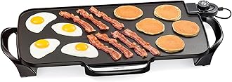 07061 22-Inch Electric Griddle with Removable Handles, Extra-Large Nonstick Ceramic Surface, Black