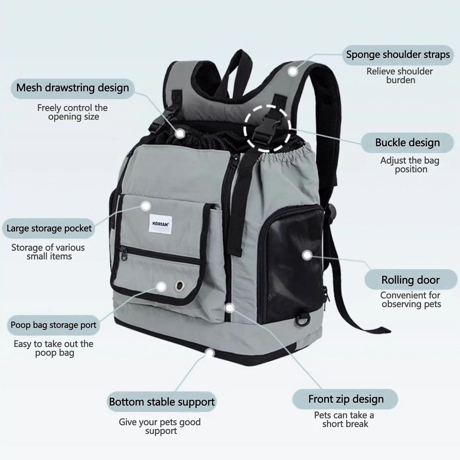 Dog Backpack, Airline Approved Cat Backpacks with Inner Safety Leash, Super Ventilated Design, Pet Backpack for Travel, Hiking, Camping(Brown)