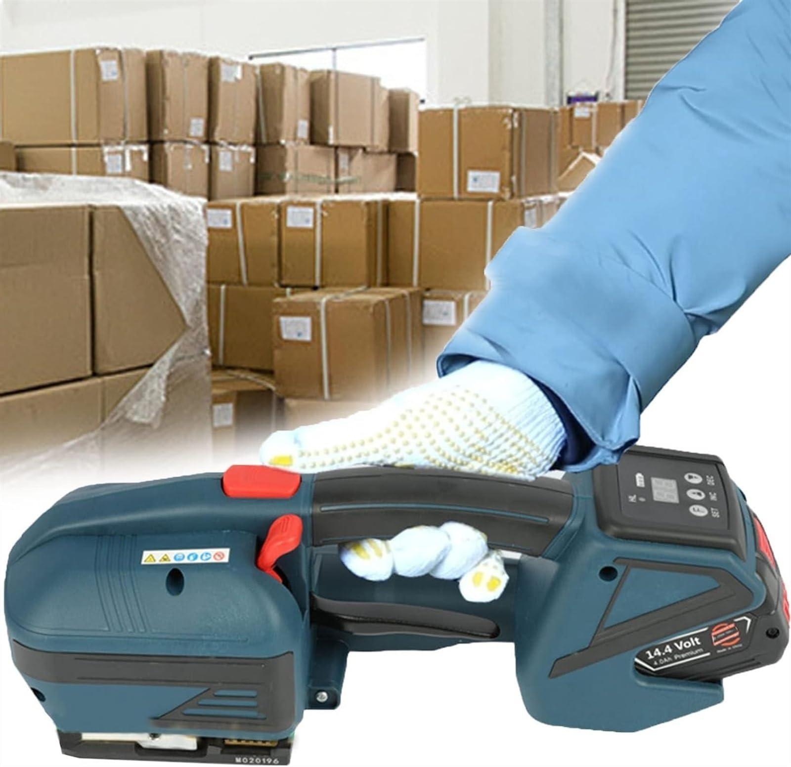 Reggiatrici Automatiche Elettriche Portatile for fusione a caldo, strumenti elettrici for imballaggio 4000mAh alimentata a batteria, larghezza di reggiatura 11-16 mm