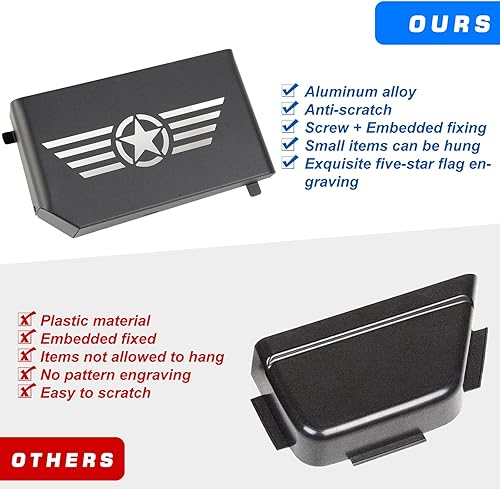 Miniatura 2 de Bolsillo de almacenamiento de metal para puerta delantera para Jeep Wrangler JL 2018-2023 JL JLU 4XE Rubicon Sport Sahara Gladiator JT accesorios de