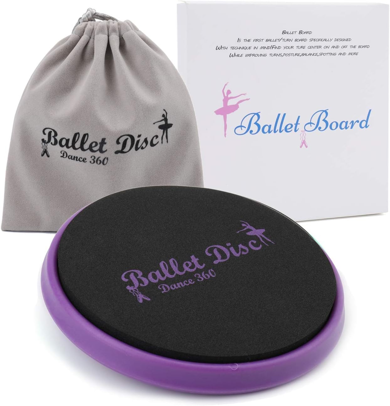 Cosybreeze Ballet Turn Disc, Dance Disc for Dancers, Gymnastics and Ice Skaters - Portable Spin Turning Board with Carrying Bag - Improve Your Spinning, Releve, Turn Balance and Pirouette Technique