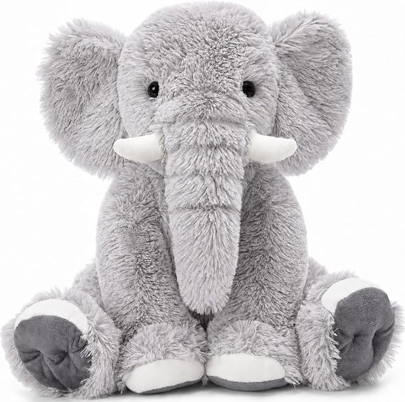 MorisMos Giant Elephant Stuffed Animal, 19.6inch Large Stuffed Elephant Plush Toy Plush Soft Elephant Plush Gifts for Kids, Girls Boys,Toddlers, Gray