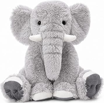 MorisMos Giant Elephant Stuffed Animal, 19.6inch Large Stuffed Elephant Plush Toy Plush Soft Elephant Plush Gifts for Kids, Girls Boys,Toddlers, Gray