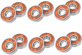 INOOMP Acessórios Para Rolamentos De De 12 Peças Acessórios De Scooter Longboards Rolamentos De Skate De Aço Rolamentos De Longboard De Metal Rolamentos De Laranja Rolamentos Lisos