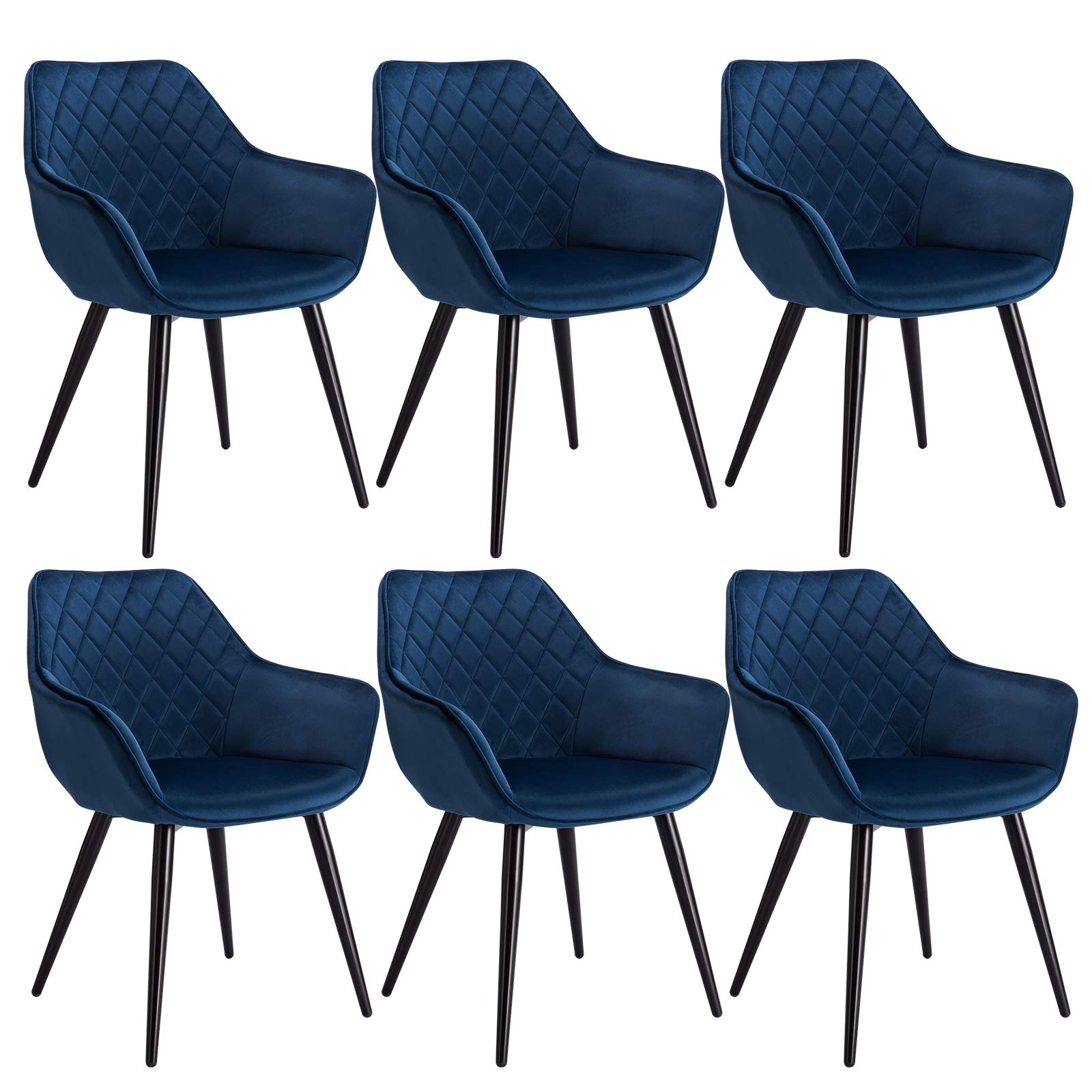 Buy WOLTU Set of 6 x Dining Chairs Blue Kitchen Side Dining Chairs
