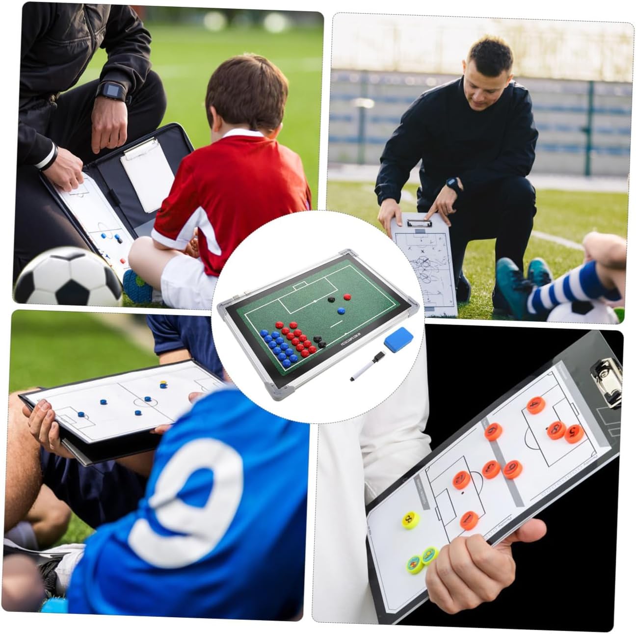 Soccer Coaching Board Football Aluminum Alloy Dry Erase Writing Board for Coaches Portable Training Strategy Planning Sports Equipment