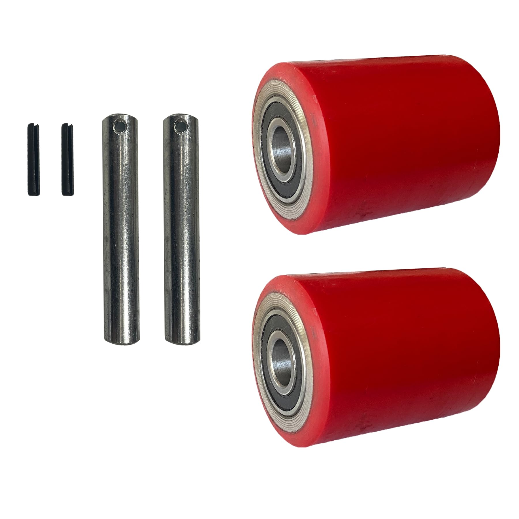 APOLLO Pallet Jack/Truck Wheels, Load Wheel 3'' x 3.7'', A Pair of Pallet Jacks PU Wheel Full Set, with Sealed Precision Bearings, ID 0.78 inch