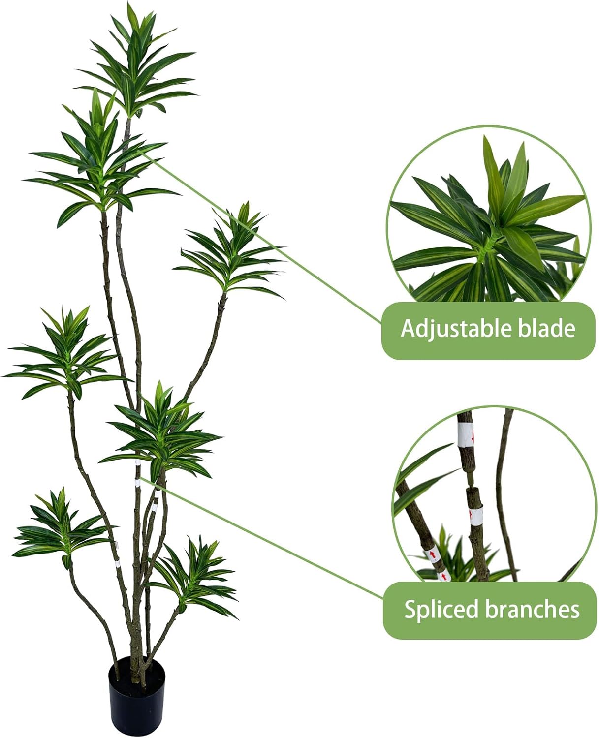 Artificial Lily Bamboo Tree 6FT – Lifelike Faux Bamboo Plant with Realistic Leaves, Indoor Decorative Floor Plant for Home, Office, Living Room, Commercial Spaces - Image 4