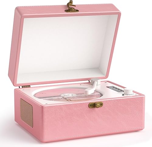 Reproductor de CD portátil con Bluetooth para el hogar con altavoces integrados, diseño de escritorio compacto, USB, AUX, conector para auriculares,