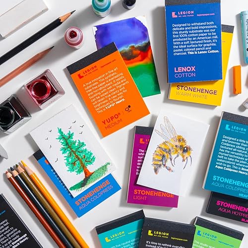 Miniatura 5 de Stonehenge Mini almohadilla de peso medio 100% algodón, kraft, 2.5 x 3.75 pulgadas, 8.82 oz/m², 15 hojas para medios secos