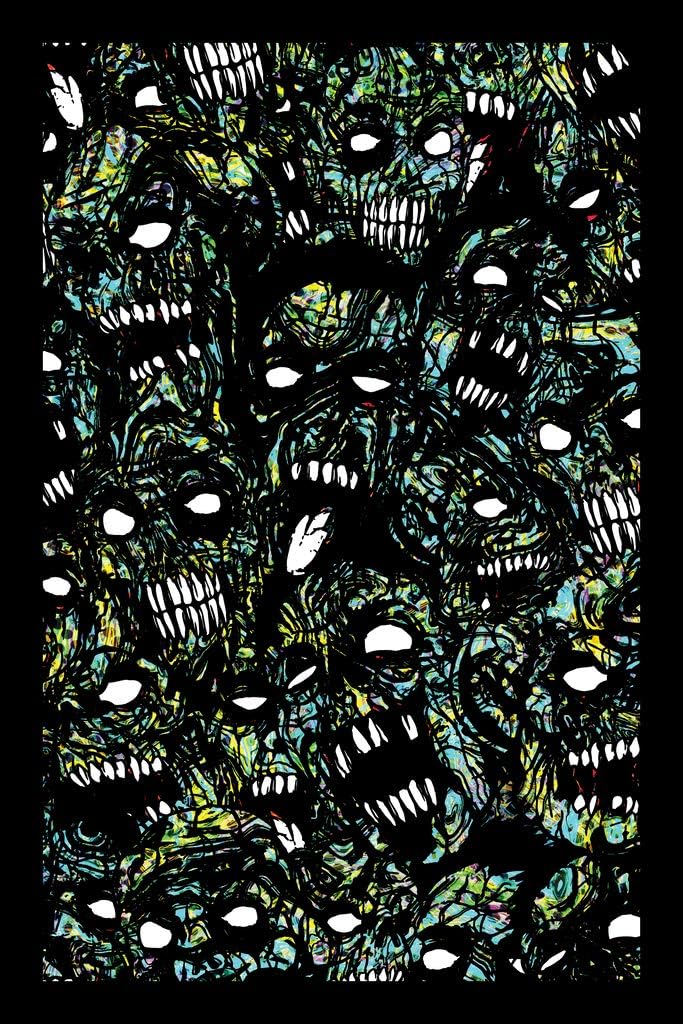 Zombies Undead Horror Movie Spooky Scary Halloween Decorations Cool Psychedelic Trippy Hippie Decor UV Light Reactive Black Light Eco Blacklight Poster for Room