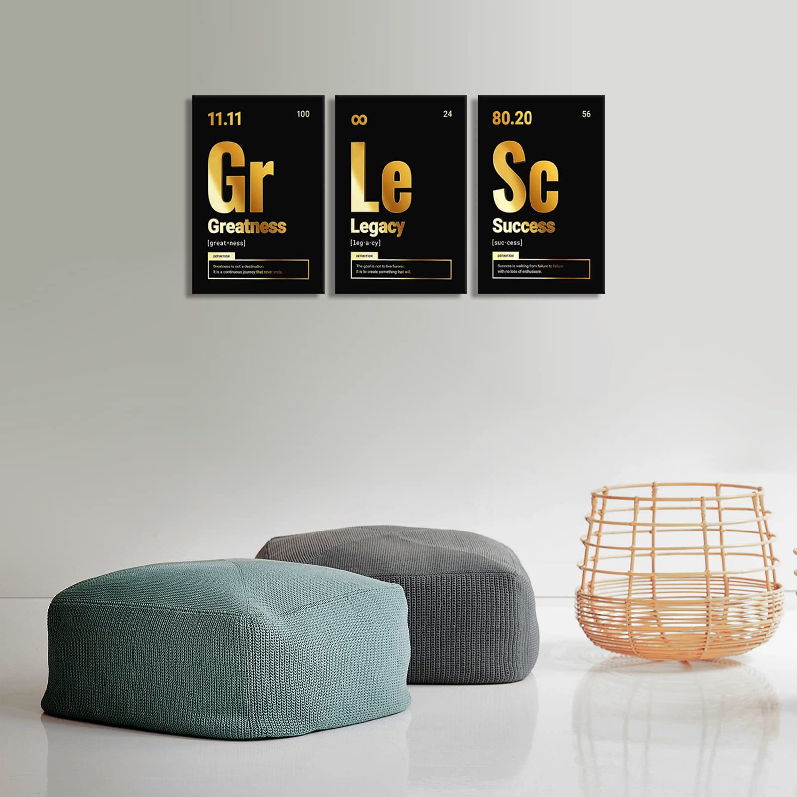 KAWAHONE Lienzo motivacional enmarcado para pared, cita inspiradora de éxito, decoración de pared, impresión inspiradora de empresarios, enmarcado, listo para colgar