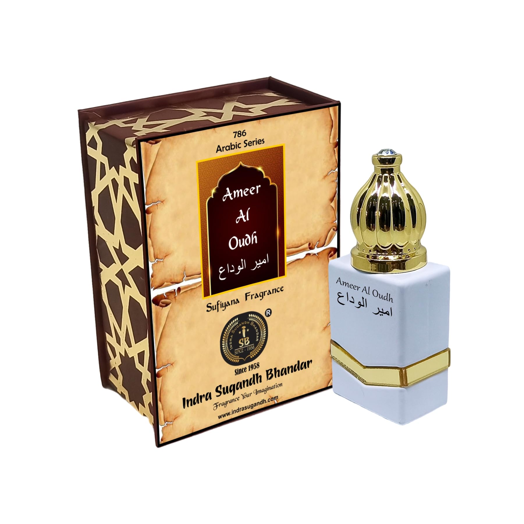 INDRA SUGANDH BHANDAR Attar Oud For Men|Women Ameer Al Oudh Strong Agarwood Alcohol Free Long Lasting Attar 12ml Rollon Box Pack (Musk Safi Collection)