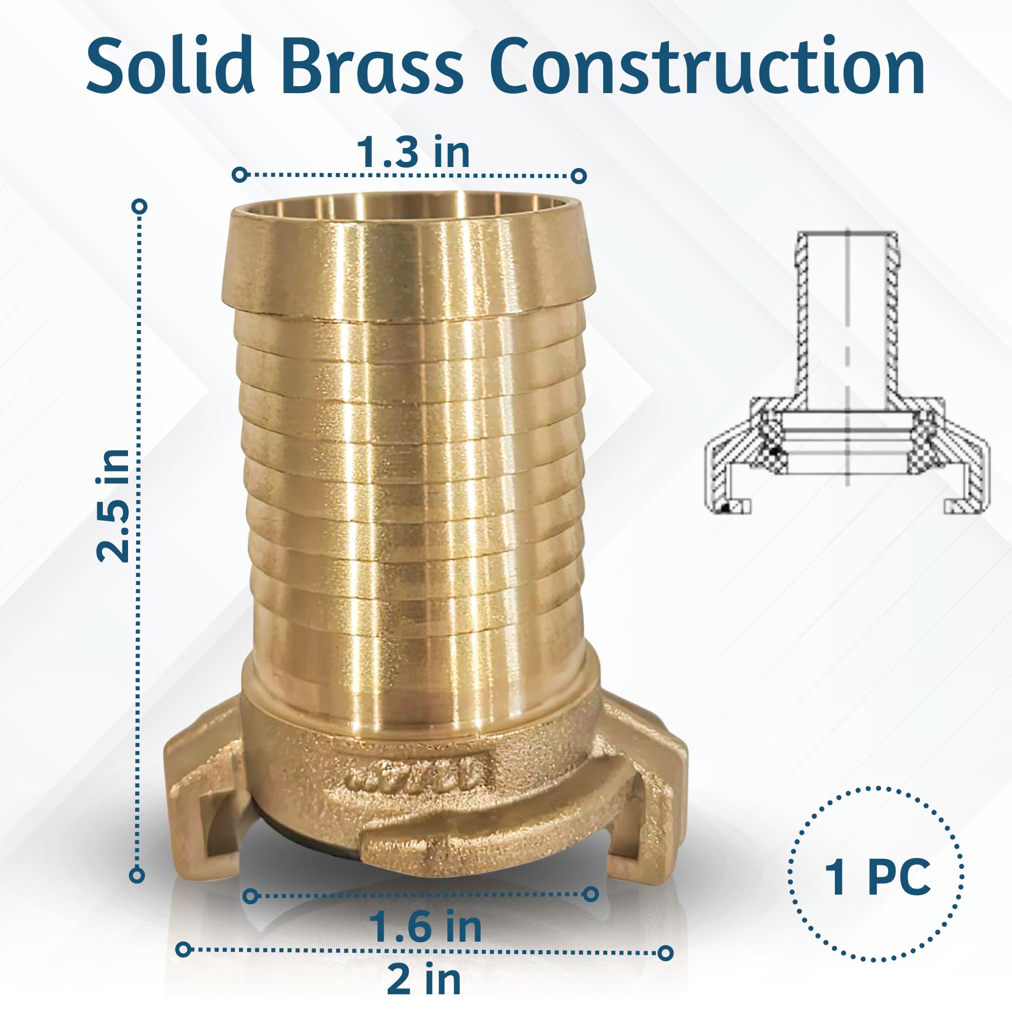 PipeSan Geka-System Brass Quick Coupling 1 1/4" (DN32) - Female BSP Thread, Gold, 1 1/4″ - Quick Coupling (DN32) - Image 2