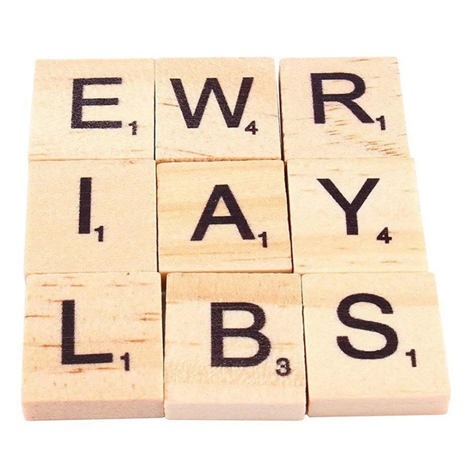 Lettere In Legno 100-500 Uds. Letras en inglés, azulejos de madera, alfabeto Natural, número 18 * 20mm(500pcs)