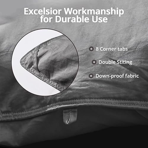 Miniatura 6 de Globon Lujoso edredón de plumas tamaño individual, relleno de edredón esponjoso de la colección de hotel, pesado para invierno, funda de algodón