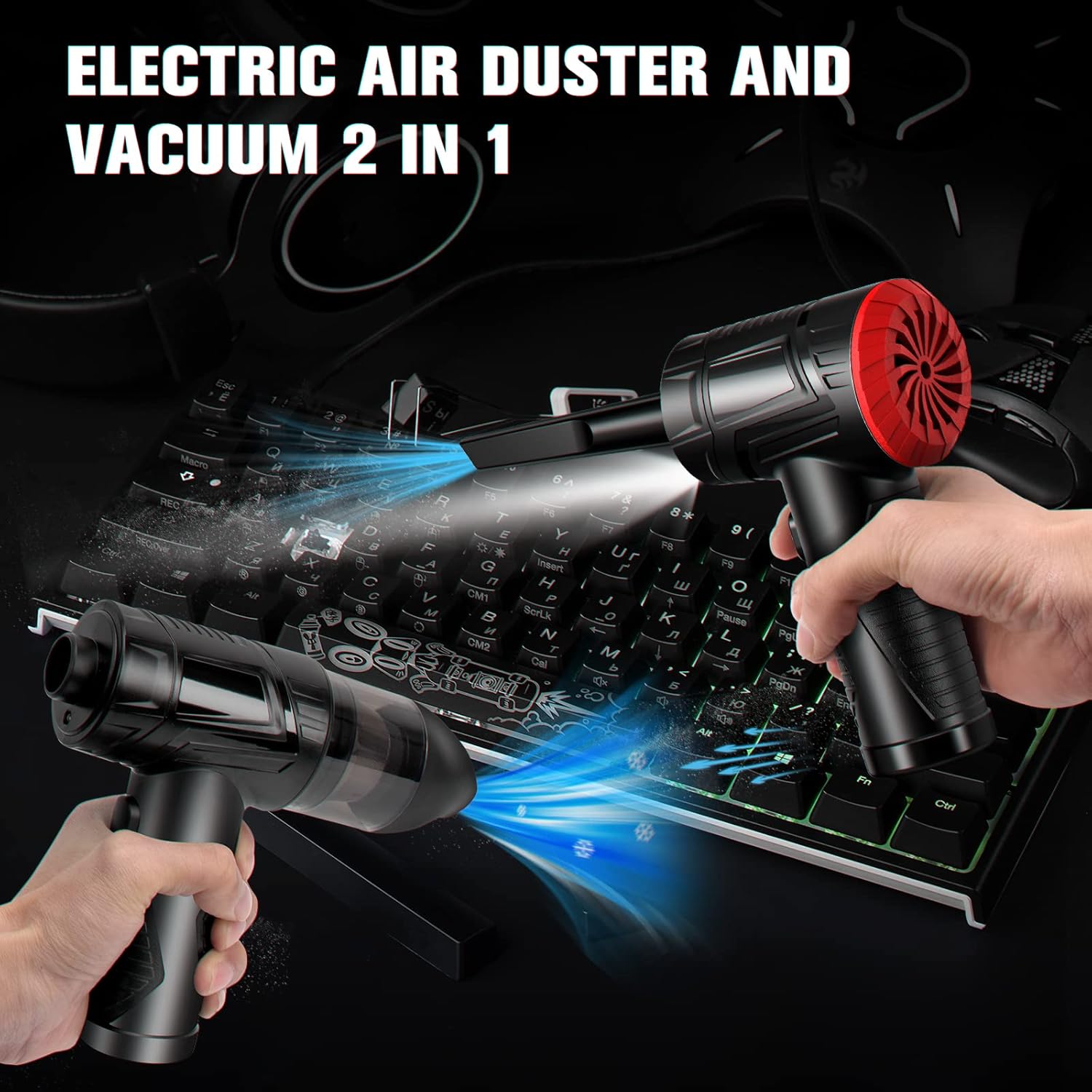 Buy Cudmor Compressed Air Duster and Vacuum 2 in 1,100000RPM Cordless