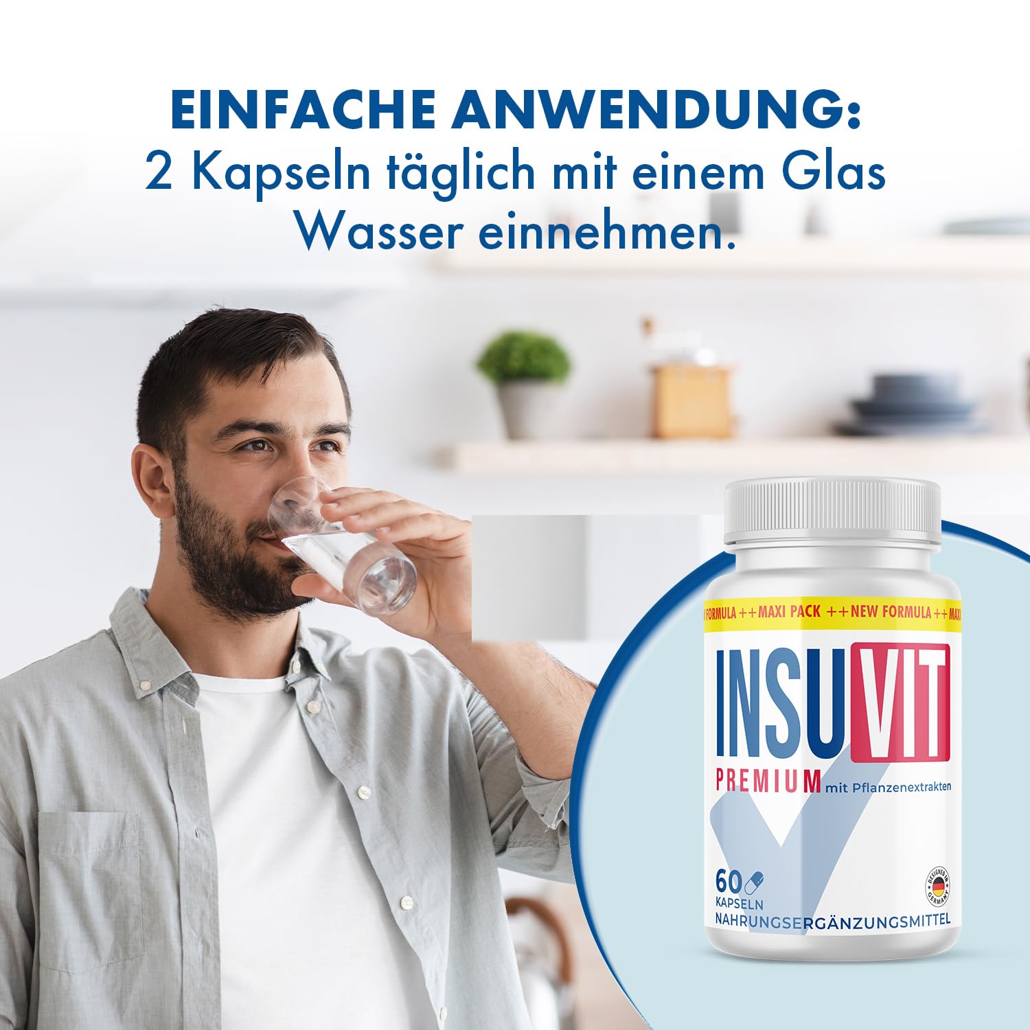 Insuvit Premium Kapseln | für dein Wohlbefinden | im 1-Monats-Vorrat | Inhalt 60 Kapseln