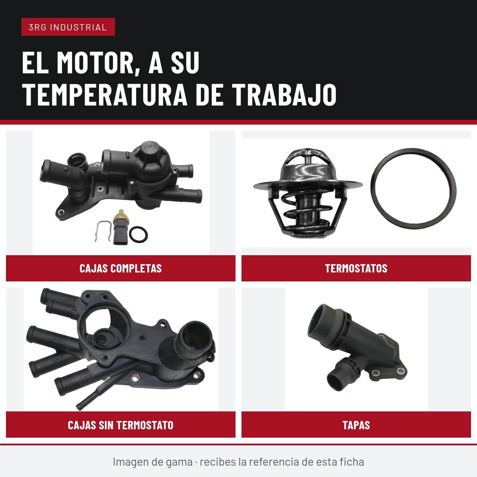3RG INDUSTRIAL - Caja Termostato Completa- OEM 1093990 7064919 - Piezas para Coche Recambios Motor y Otras Partes de Vehículo | Compatible con los Modelos de Coche y Moto indicados más Abajo.
