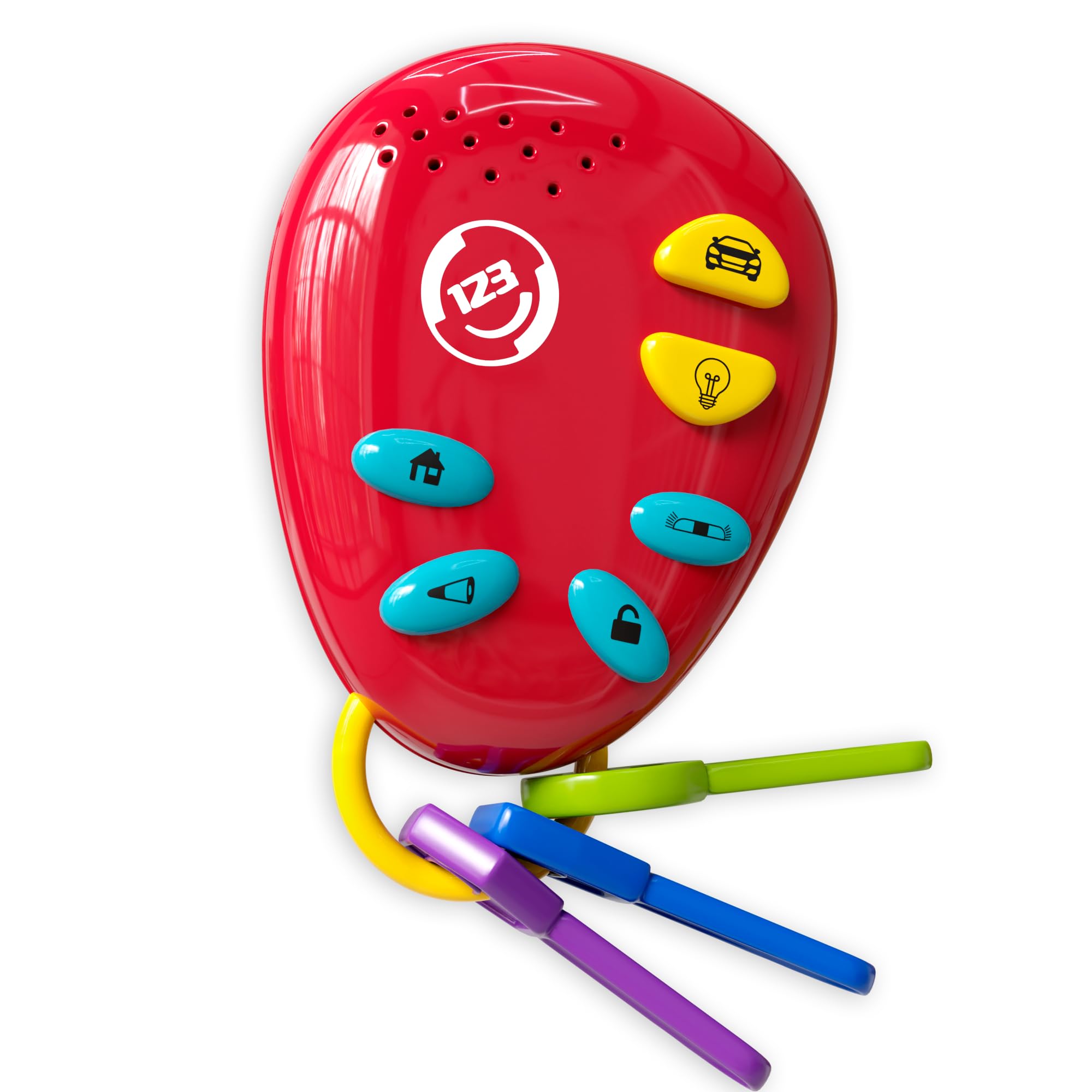 Lollipop Kids Car Keys Sensory BabyToy: Teething Keys, Baby Rattle, All in One! Sensory Toys for Babies and Toddlers. Adventure Ready Batteries Included