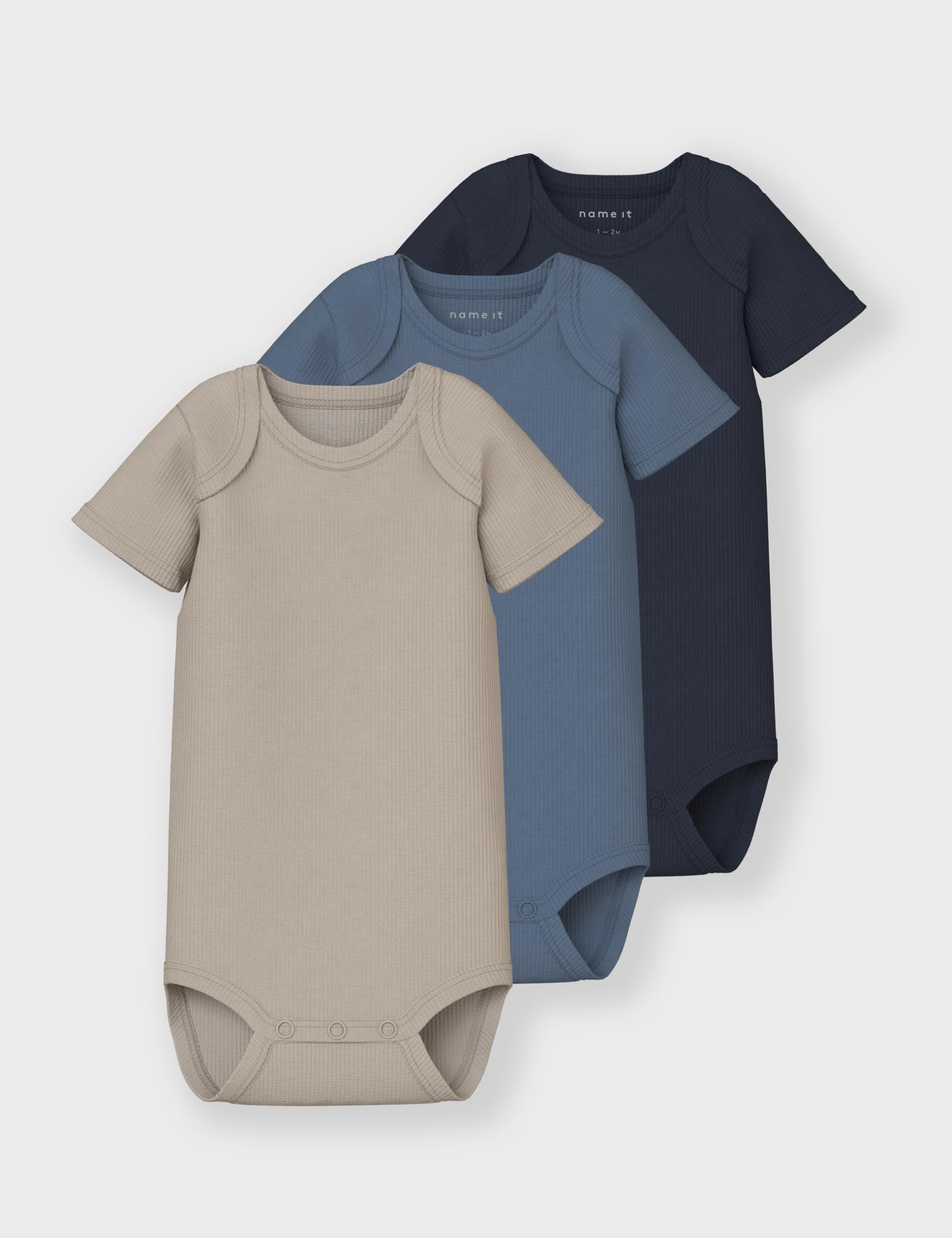 Name it baby Unisex Nbnbody 3P SS Solid Rib Noos (3 sztuki), niebieski (China Blue), numeric_92