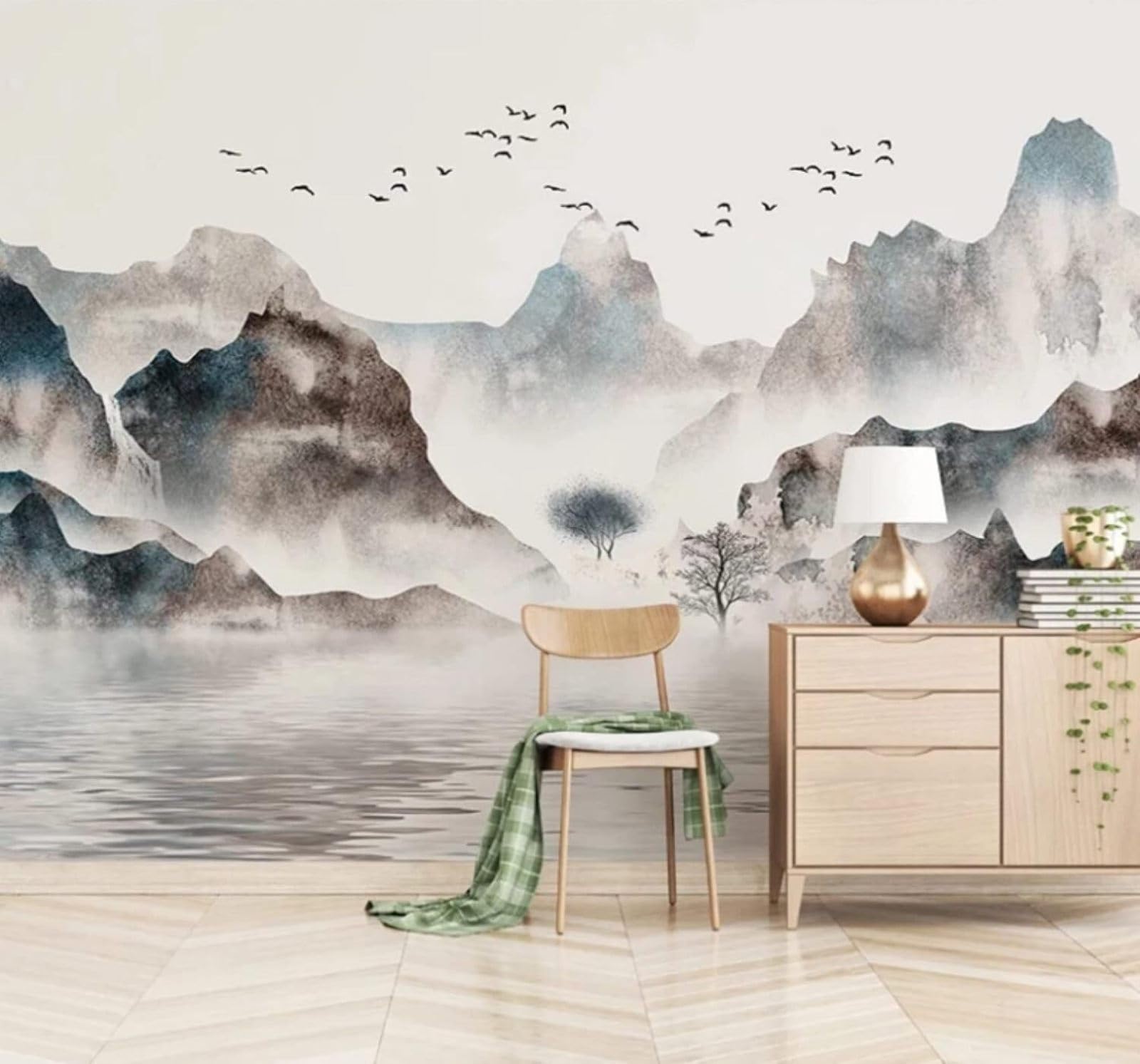 XLMING Hand Drawn Vintage Ink Landscape Scenery 3D Wallpaper Luxury Home Dining Decor Paste Sofa Living Room The Wall for Bedroom Mural-430cm×300cm
