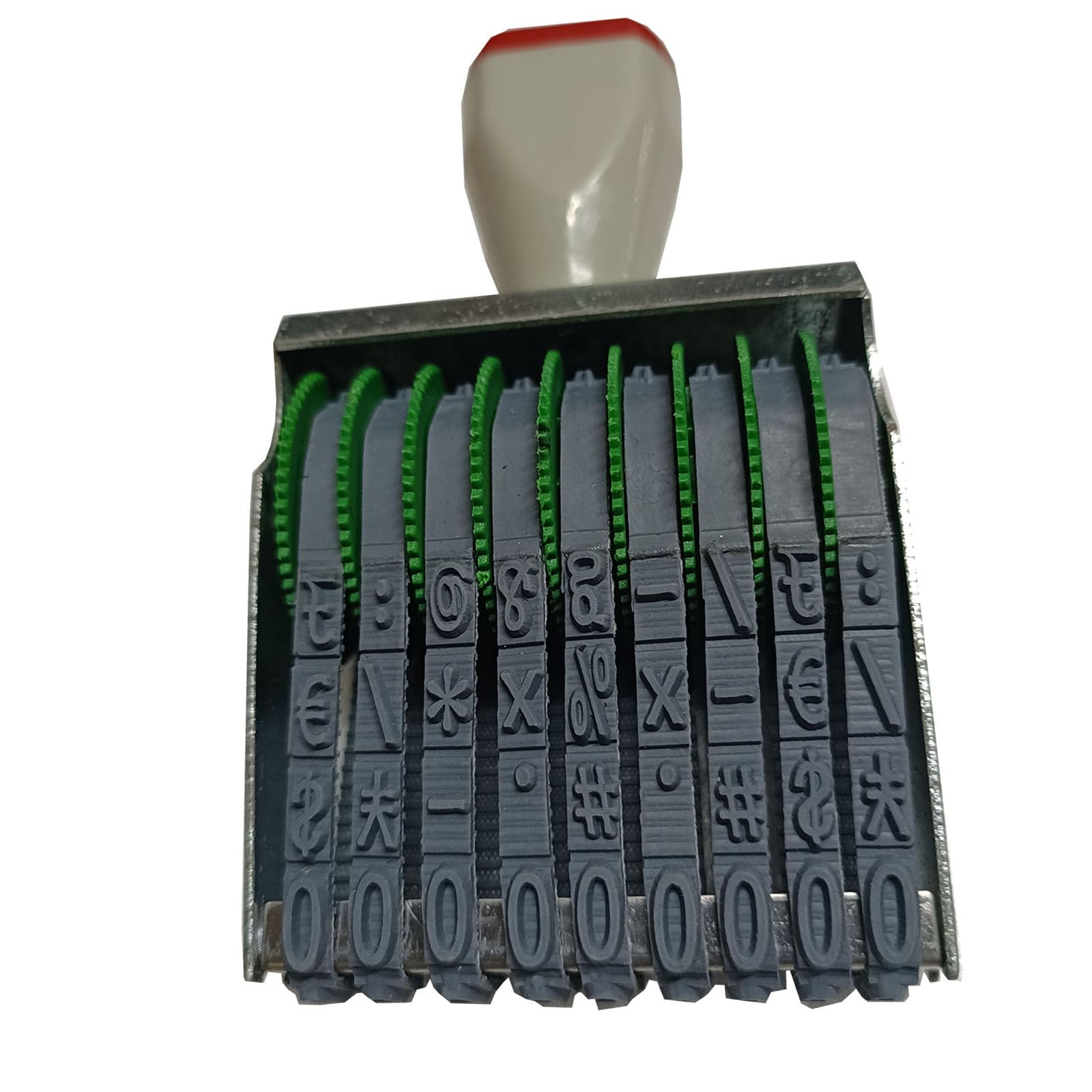 Zeng Multicolor Changeable 0-9 Numbers & Symbol Rubber Stamp, Multi-Function Roller Stamp For Date, Business & Office Use (9 Digits)