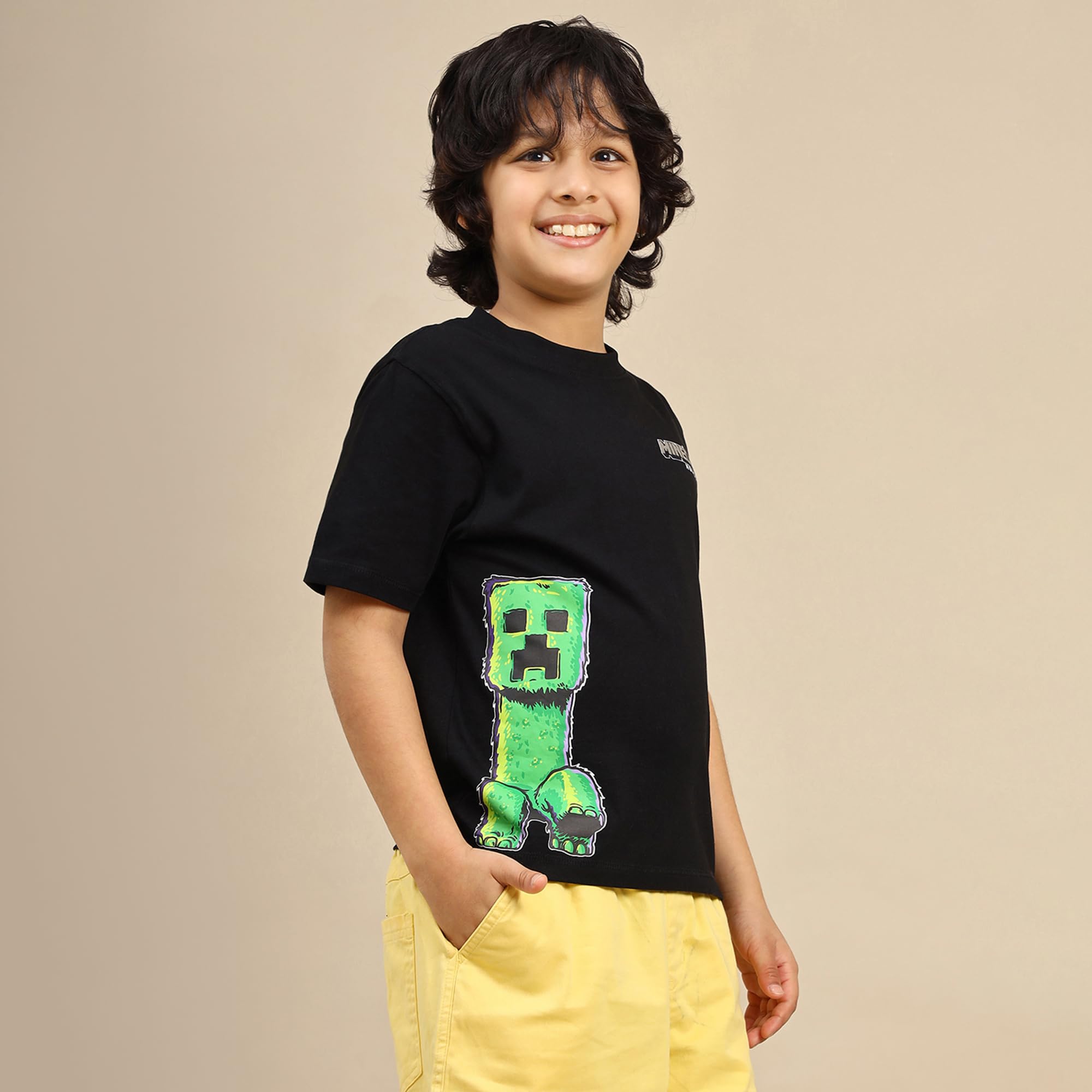 Kidsville Maglietta ufficiale Minecraft con stampa regular fit girocollo per ragazzi