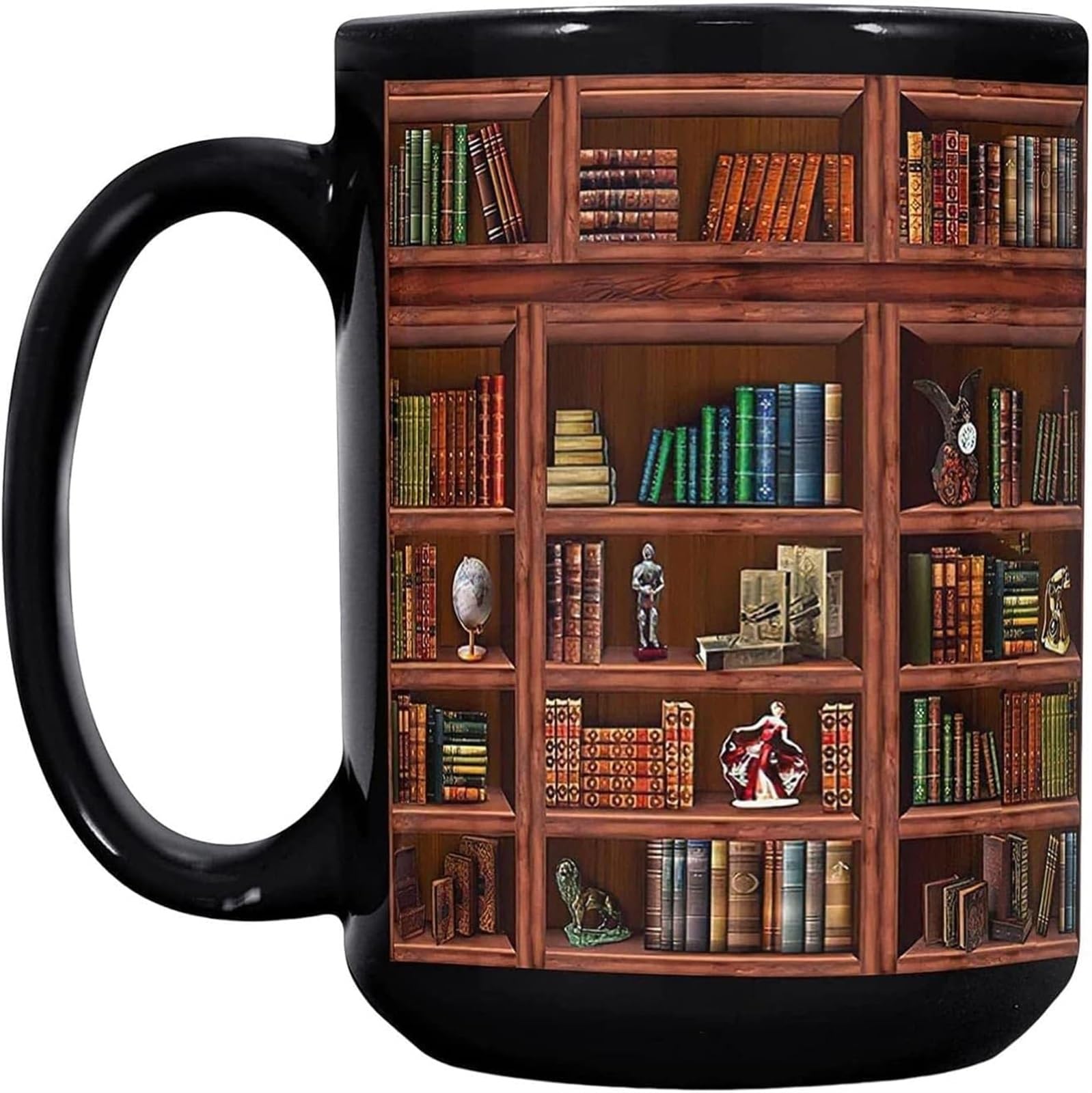 KanDuo Personalisierte Kaffeetasse, Keramik-Trinkbecher, Keramik-Wassertasse, Kaffeetasse, Buch-Kaffeetasse – lustige Keramik-Buchclub-Tasse, 430 ml, beidseitig Bedruckte Bücherregal-Tasse f