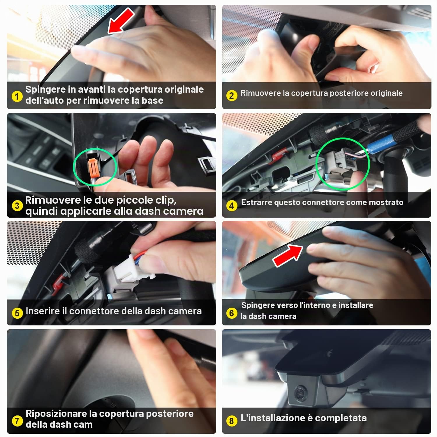 Fitcamx 4K Dash Cam Adatto per Toyota RAV4 LE XLE Limited XSE Adventure SE Premium Hybrid Gen5 del 2022-2025 (Modello B), UHD 2160P Video WiFi, G-Sensor, Registrazione in loop, Plug&Play, 64 GB