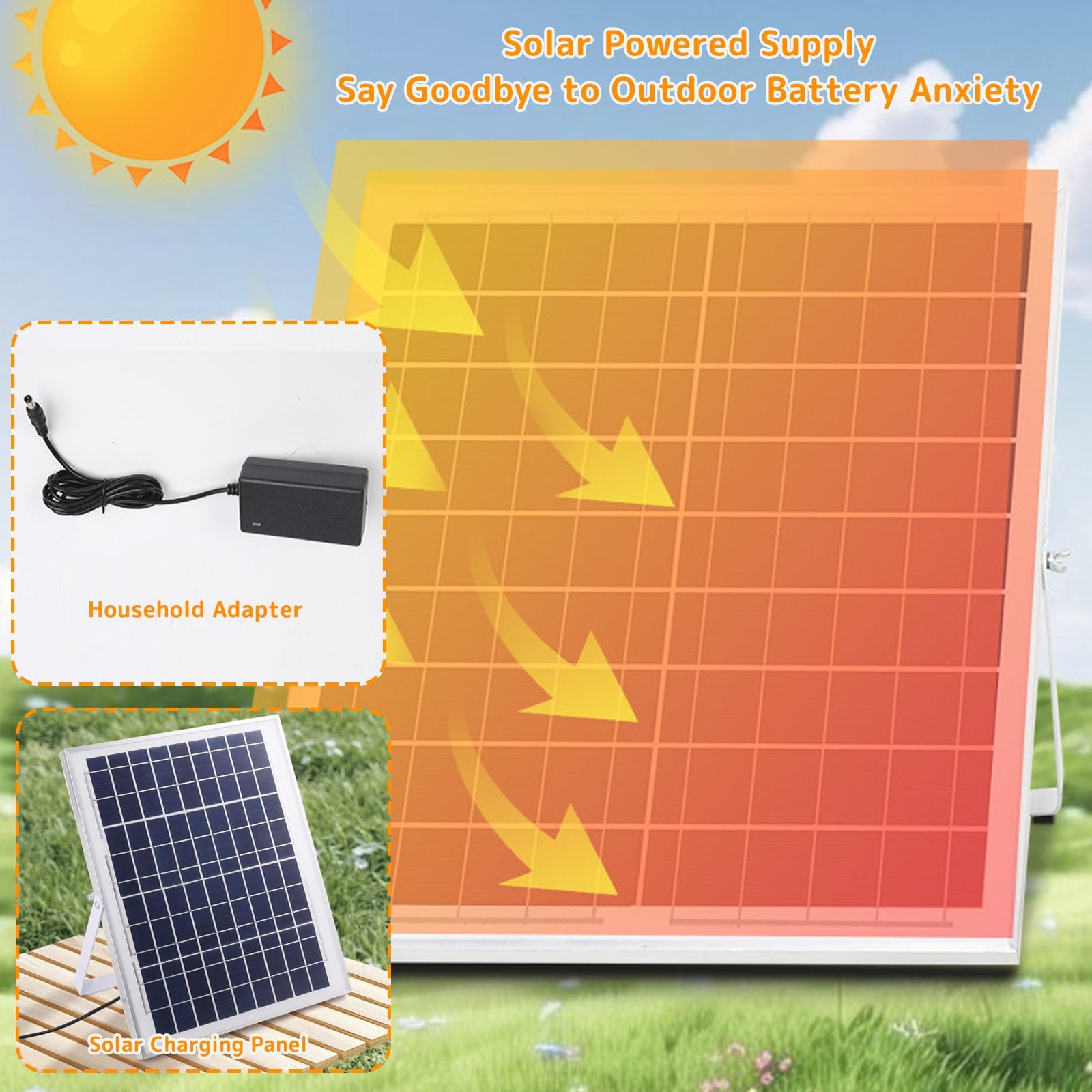 Ventilateur Solaire Mural Silencieux Télécommande, 3 Vitesses Oscillant Avec Minuterie, Inclinaison Réglable, Intérieur Extérieur, Panneau Solaire Ou Prise