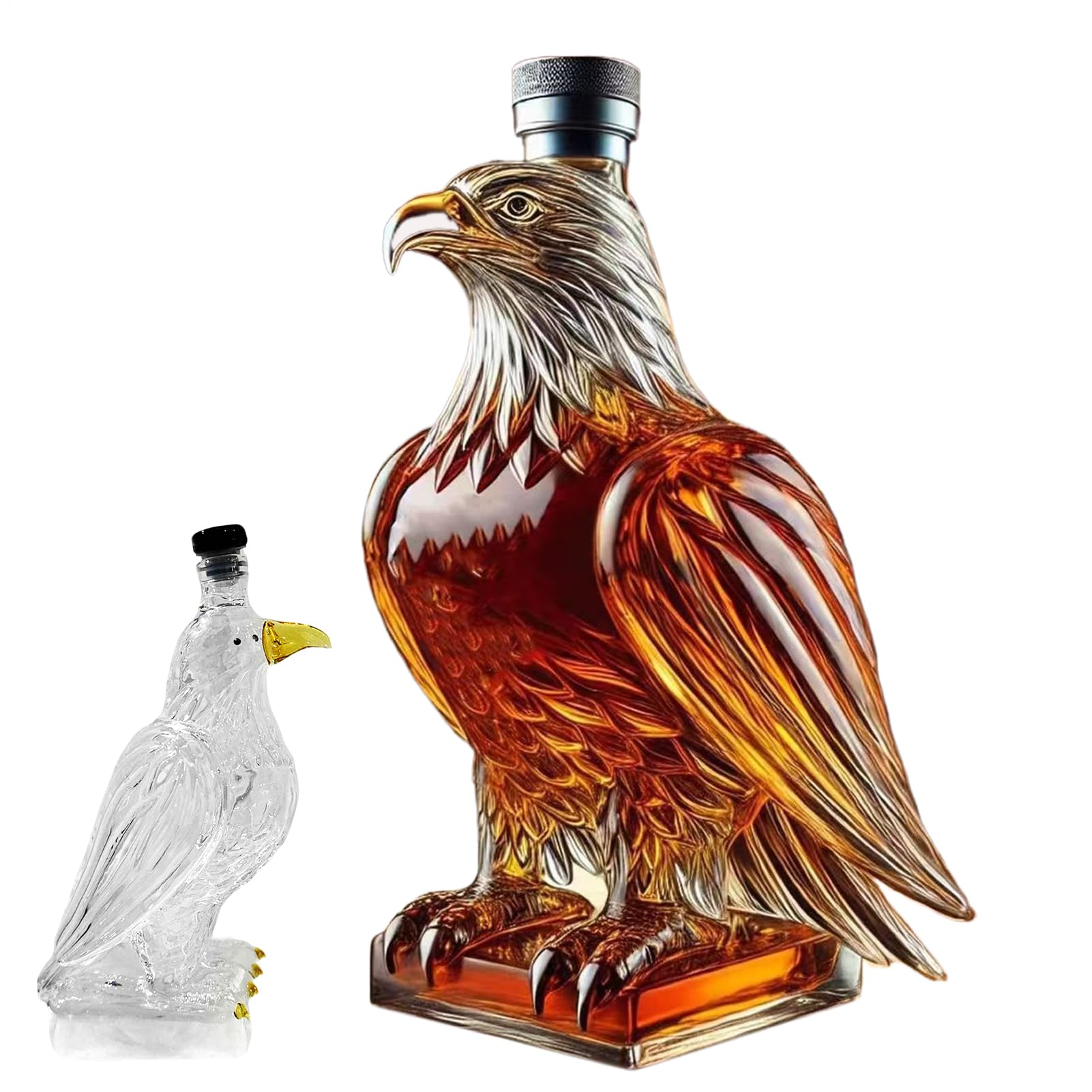 Whiskey Eagle Glass Decanter, Whiskey Bottle Funny, Eagle Statue Bottles, Novelty Liquor Container, for Beer Tasting Home Wedding Bachelor Event Father's Day Collector