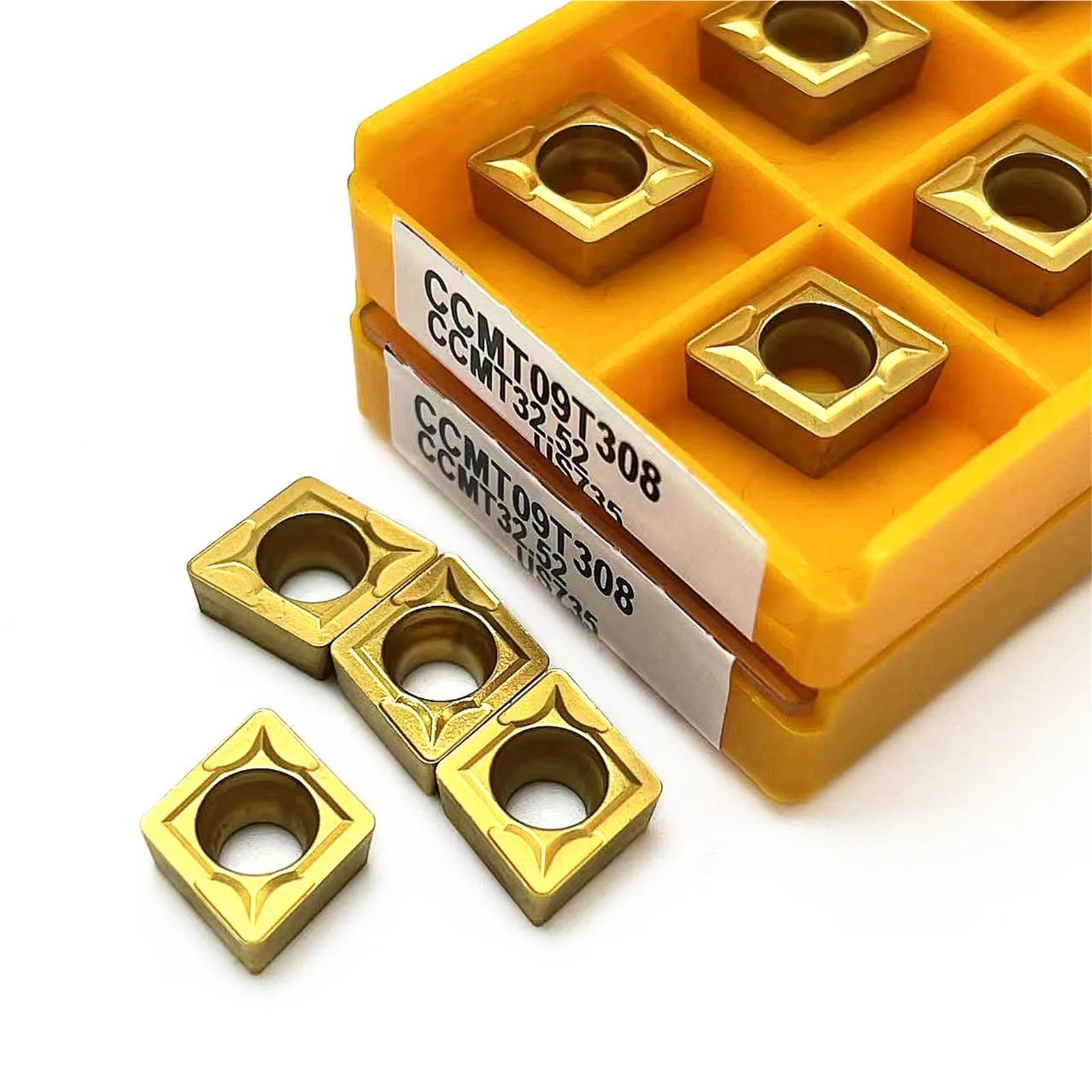 plaquita de torneado, 10 piezas CCMT09T304 VP15TF UE6020 US735 Herramienta de torneado interno CNC carburo fresado CCMT09T308 torno CCMT(Ccmt09t304 Us735)
