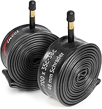 Fincii Bicycle Inner Tube 700c x 32c x 35c x 38c - Pair of Gravel Inner Tubes 28" inch with 48 mm Schrader Valve for City, Road, Electric, Hybrid, Folding Bike - Pack of 2 accessories for tires 622