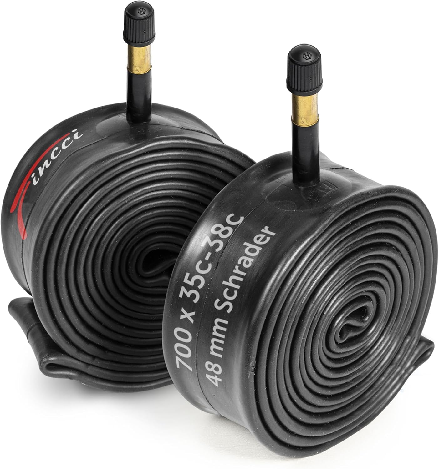 Fincci Bike Tyres 700x35c - 2er Foldable Semi-Slick 700c Tyres with 1mm Nylon Protection and Inner Tube 37-622 Presta/Schrader Valve, 30 TPI for City, Electric, Hybrid, Road & Touring Bicycles 28 inch