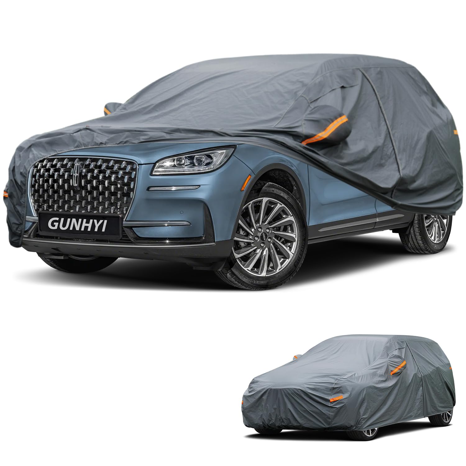 GUNHYI Premium Car Cover Custom Fit Lincoln Corsair, 16 Layers Heavy Duty Car Cover Waterproof All Weather with Zipper Door for Sun Rain Snow Dust Uv Protection