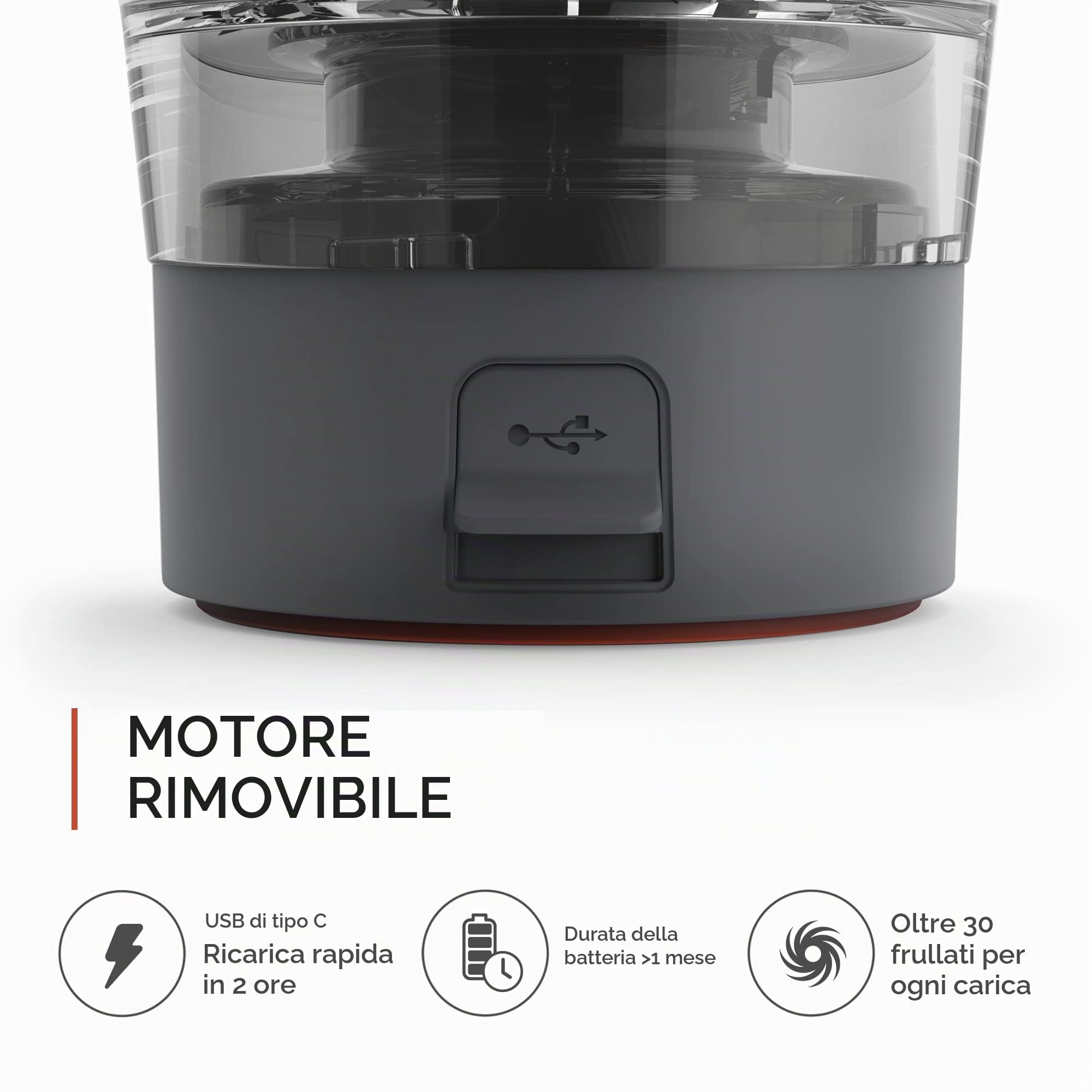 Promixx Pro Shaker Bottle - Ricaricabile, Potente per Frullati Proteici Lisci - Includere Deposito di Proteine - senza BPA - Tazza da 600 ml (Grigio Cool)