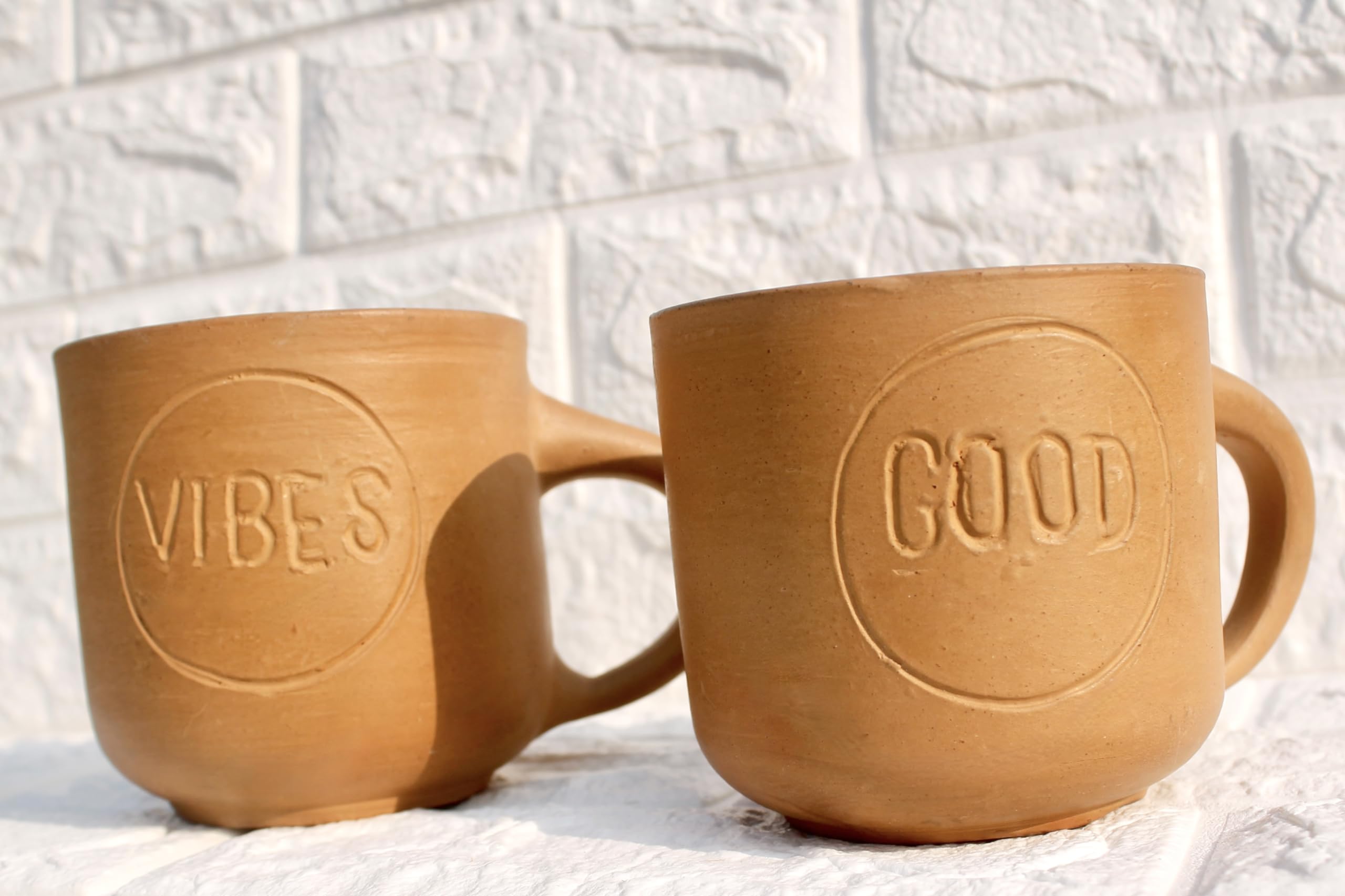 Terremaati Terracotta Indoor and Outdoor Good Vibes Planter Pots for Plants/Pot Suitable for Home & Balcony Decor, Hanging Pot for Small Plants (Set of 2) (B098Q61KSD) Amazon Price History, Amazon Price Tracker