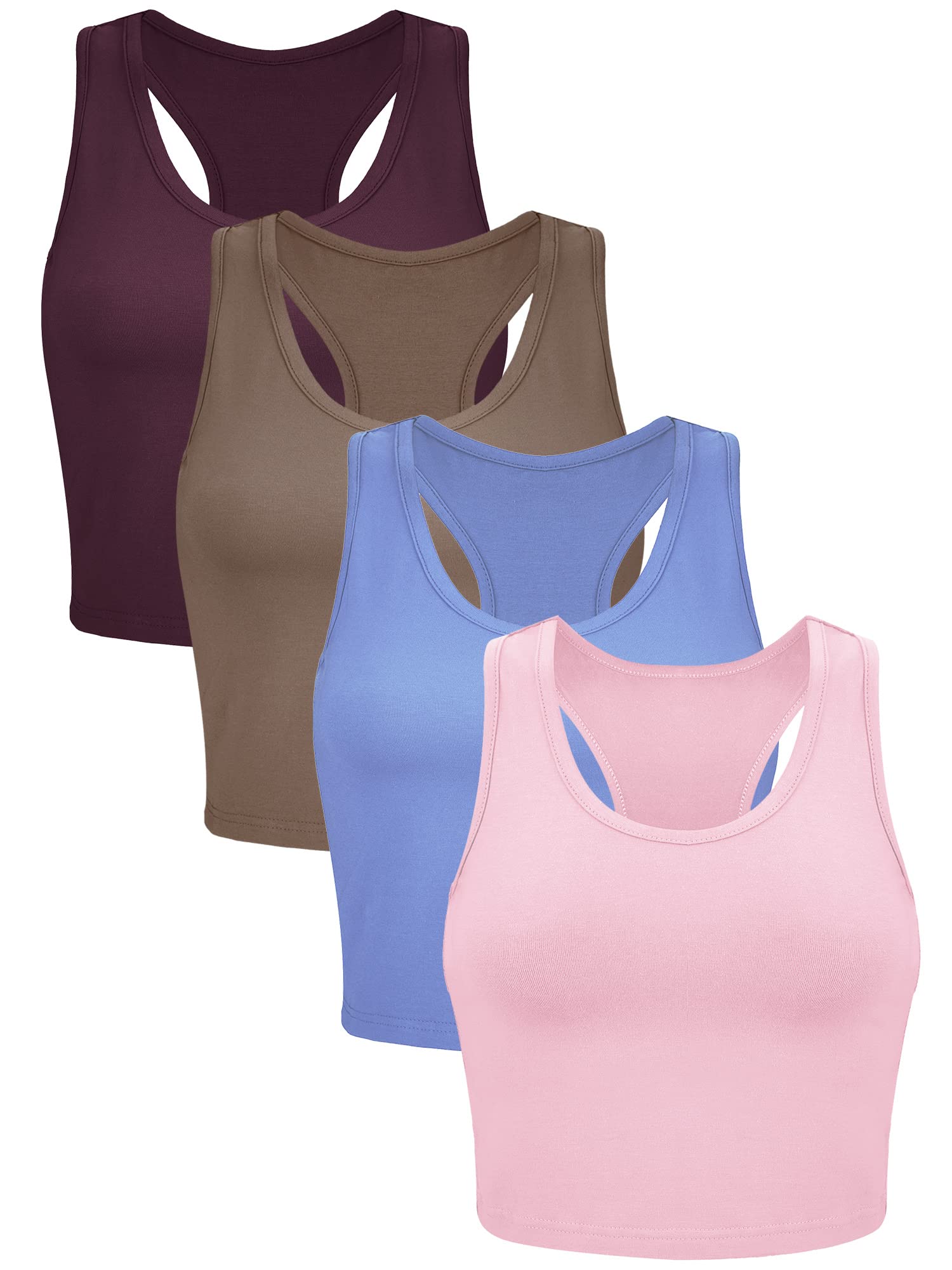 3 sztuki Crop Tops Racerback Crop for Women Crop Tank Training Tops Cotton Basic Sports Crop for Lady Girls