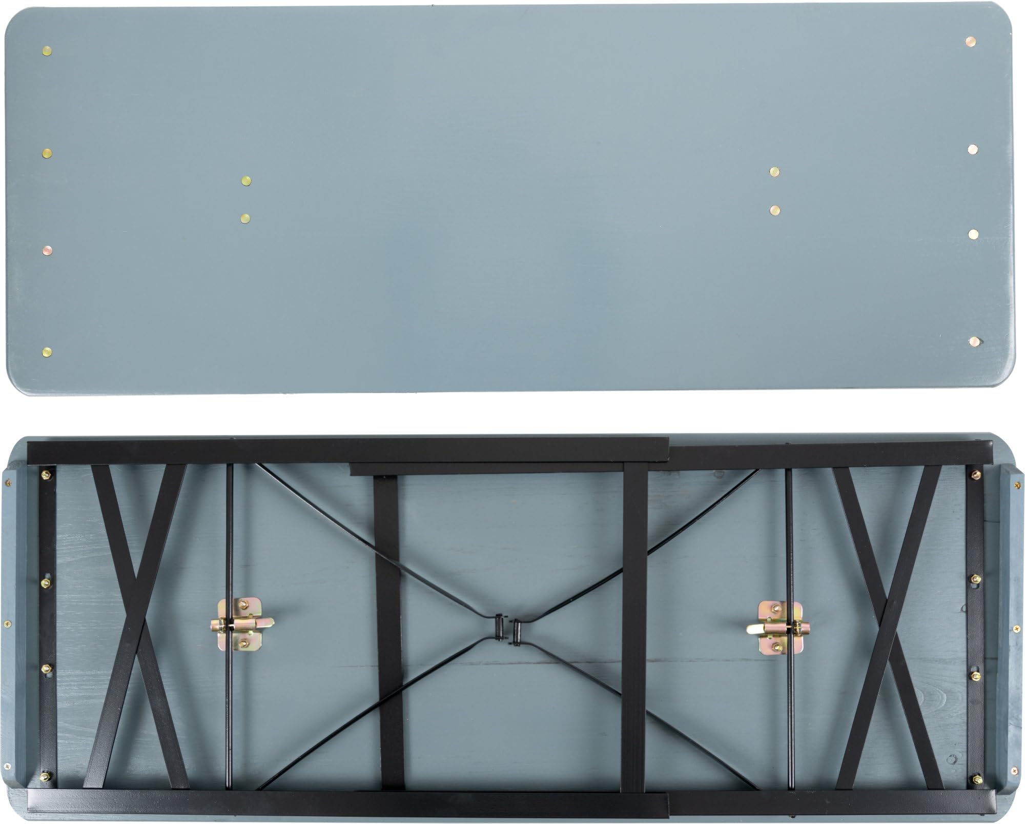 Stagecaptain BBT-119 GY Hirschgarten Bierzelttisch 119 cm 2X Set - 2 robuste, Kurze Biertische (119 cm lang) - Lackierte Oberfläche - Zusammenklappbar - Einfach zu verstauen und transportieren - Grau