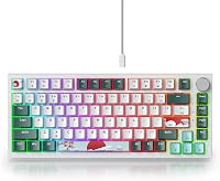 SOLIDEE 75% Vezetékes Mechanikus Gamer Billentyűzet, Hot-swap, RGB Háttérvilágítás, Gasket Szerkezet, TKL 82 Gombos, Forgógombbal (Forest) 2