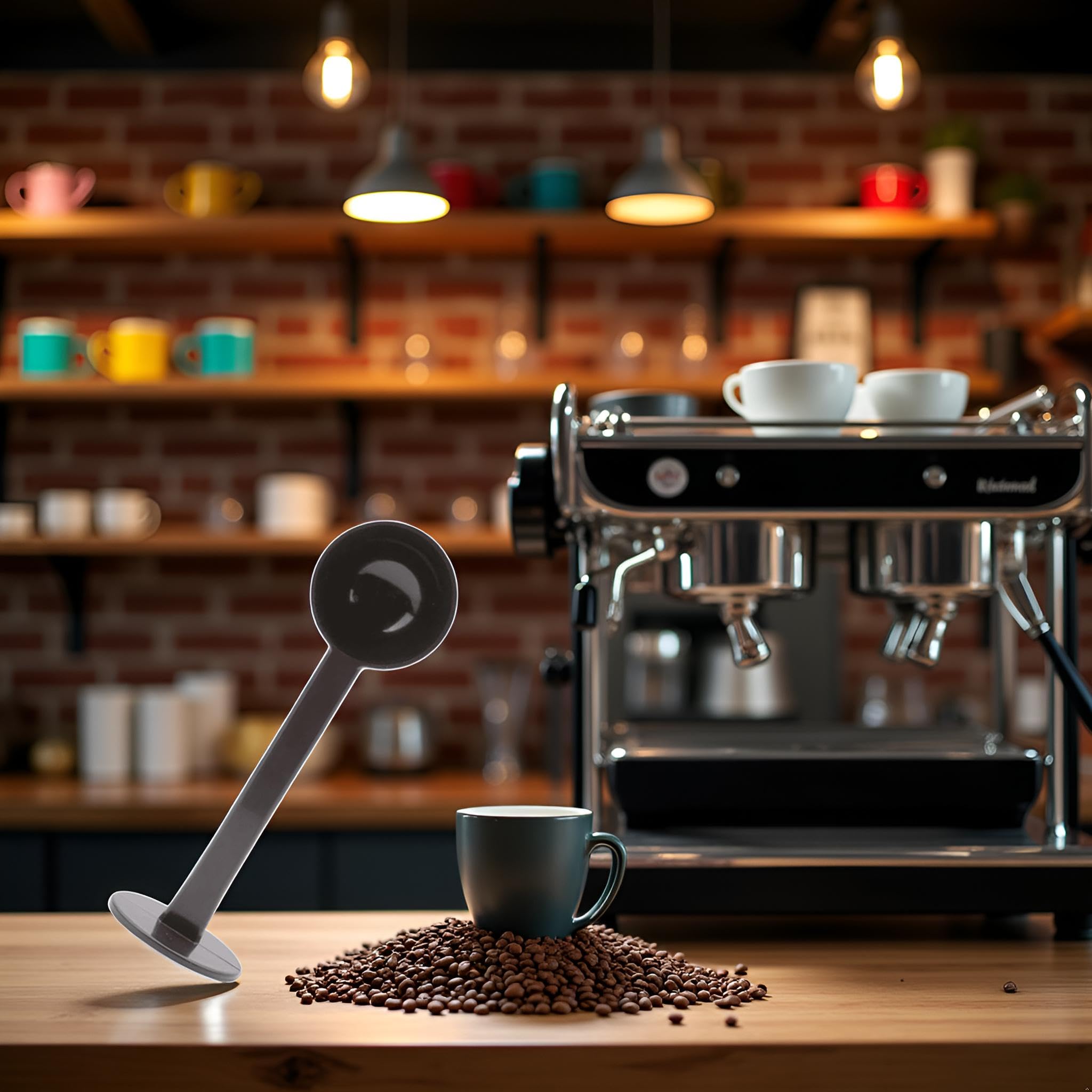 2-in-1 Kaffeelöffel Mit Tamper - Schwarzes Kaffeezubehör Für Bohnen & Pulver