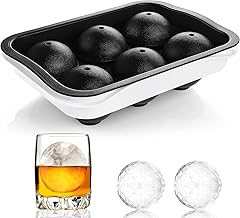 ICEXXP Whiskey Ice Ball Maker, [Fill Without Funnel & Easy Release] 2.2'' Round Large Ice Cube Trays with Cover, Reusable Sphere Silicone Ice Tray with Lids for Bourbon, Brandy, Gift for Whisky Lover