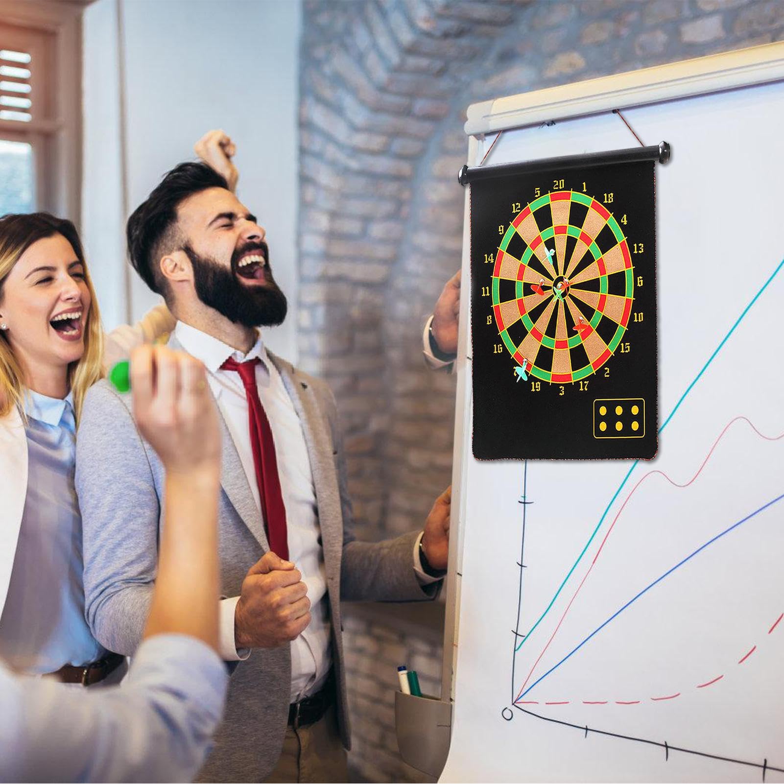Magnetic Dart Board für Kinder, Kinderpfeilbrett | Indoor Outdoor Party Game | Zwei -Seiten -Roll -up -Magnetbrett, Innenspiel im Freien, Spaß für und Party mit Freunden