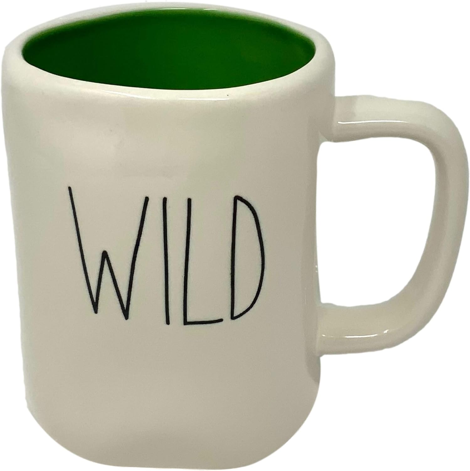 RAE DUNN COFFEE MUG WILD with GREEN INTERIOR Artisan