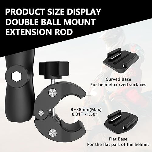 Miniatura 8 de Kit de montaje de manillar de motocicleta para Insta360, manillar de bicicleta de tercera persona, abrazadera para selfie, accesorios de cámara de