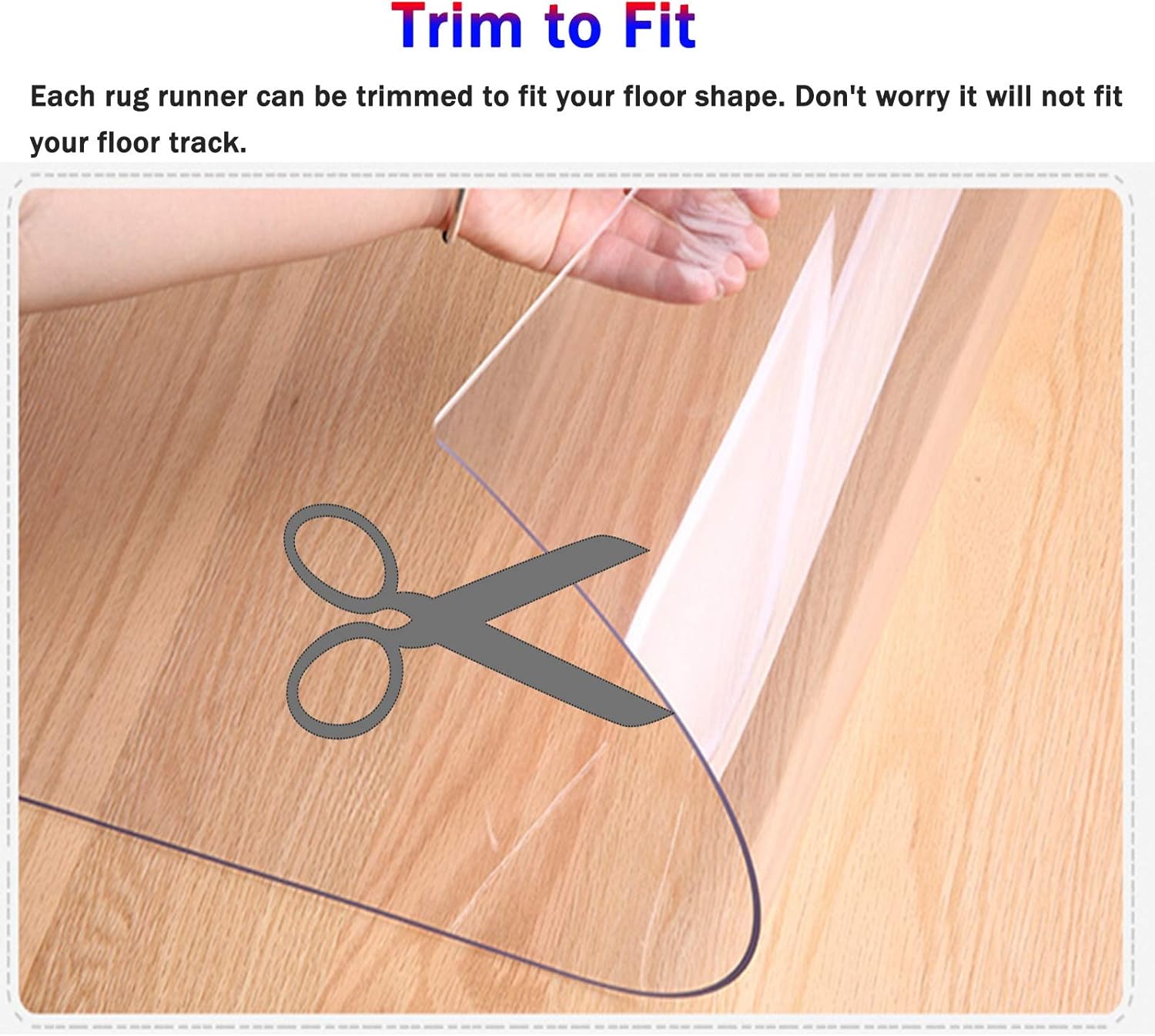 Bedroom & Kitchen,Clear PVC Plastic Long Rug Runner for Low Pile Carpet - Skid-Resistant Hardwood Floor Protector Carpet for Living Room(0.6mx10m/2x32.8ft)