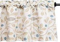 Vista 15 de VOGOL - Cortinas naturales para ventanas, paneles y cortinas con dobladillo para barra de filtrado de luz para decoración del hogar