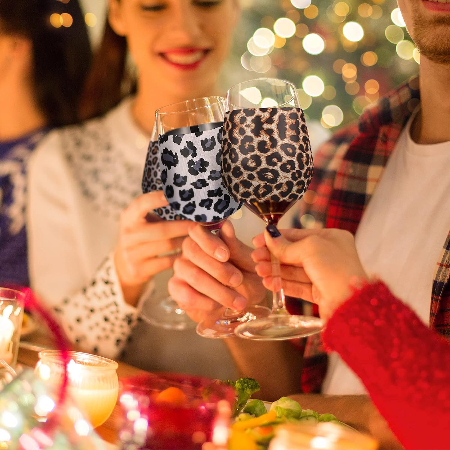 8 Pcs Reusable Wine Glass Sleeve Neoprene Leopard Print Insulator Wine Glass Sleeves Neoprene Insulated Covers for Cup Ornaments Supplies, 4.5 x 3.3 Inch, 4 Styles - Image 7